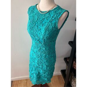 Green lace dress size small wedding guest